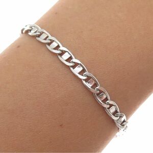 Vintage 925 Sterling Silver Chain Bracelet • Classic Minimalist Link Bracelet